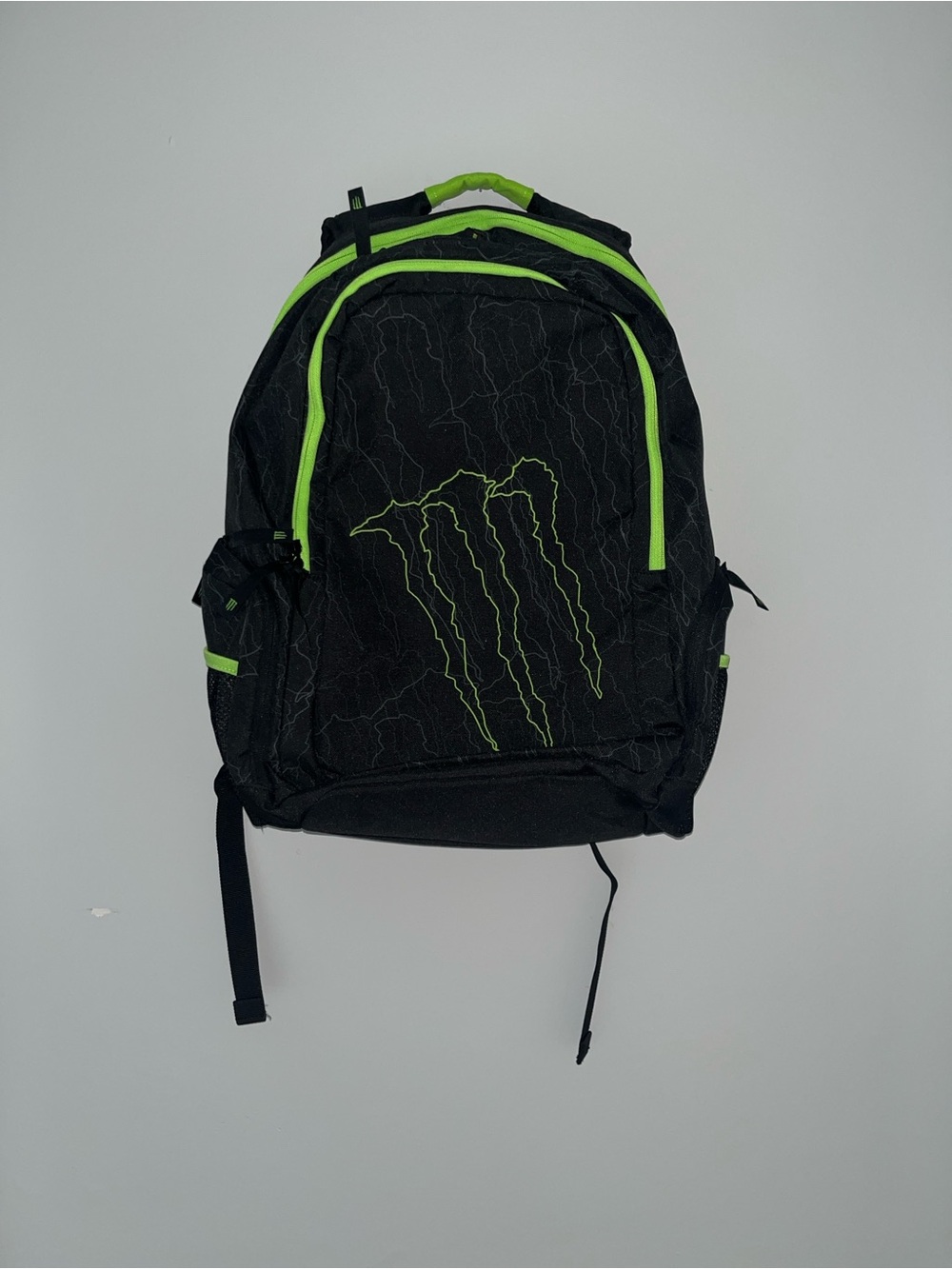 Monster Energy Black Backpack with Lime Accents - Men